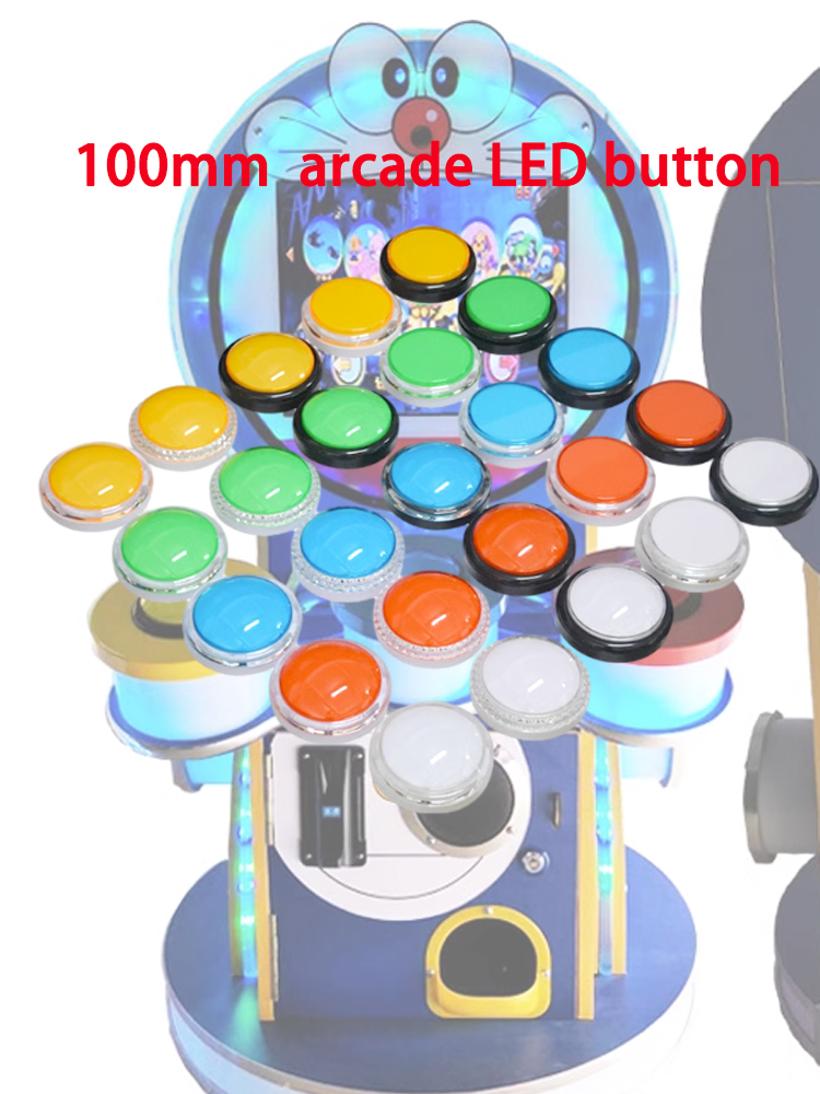 Arcade Game Jackpot - زر LED دائري 100 مم بجهد