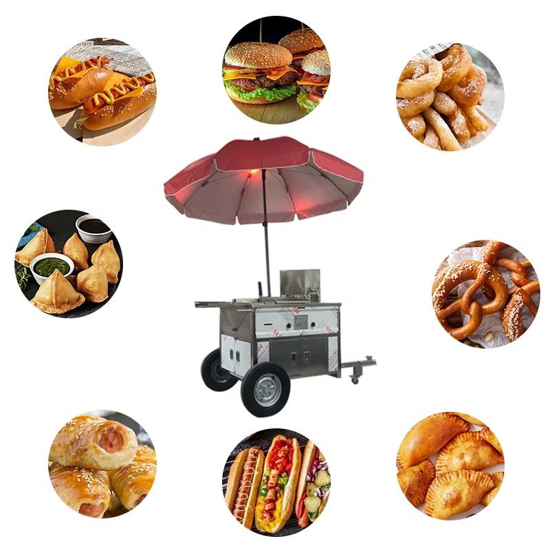 عربة طعام متنقلة مدمجة بعجلات  - مراجعة Hot Dog Vending Cart وسعره